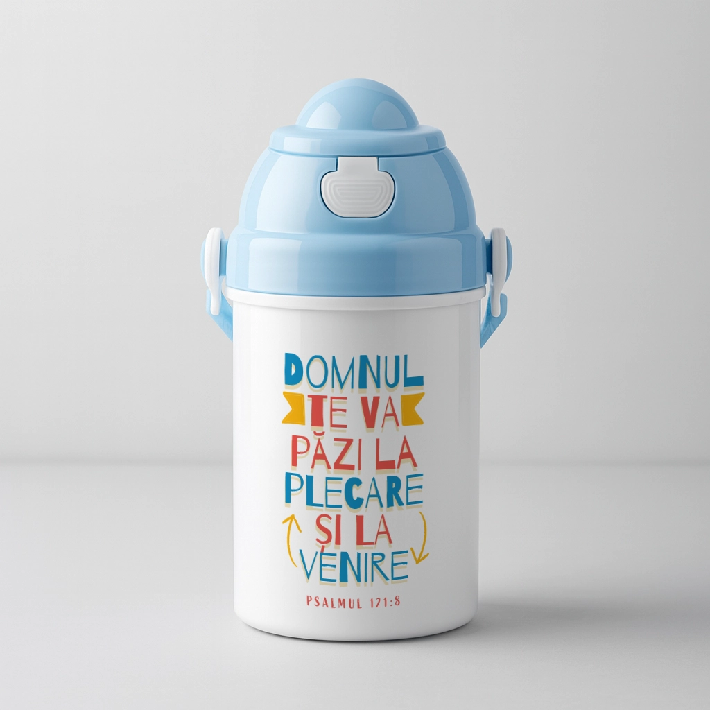 Bidon pentru copii cu verset biblic - Psalmul 121:8